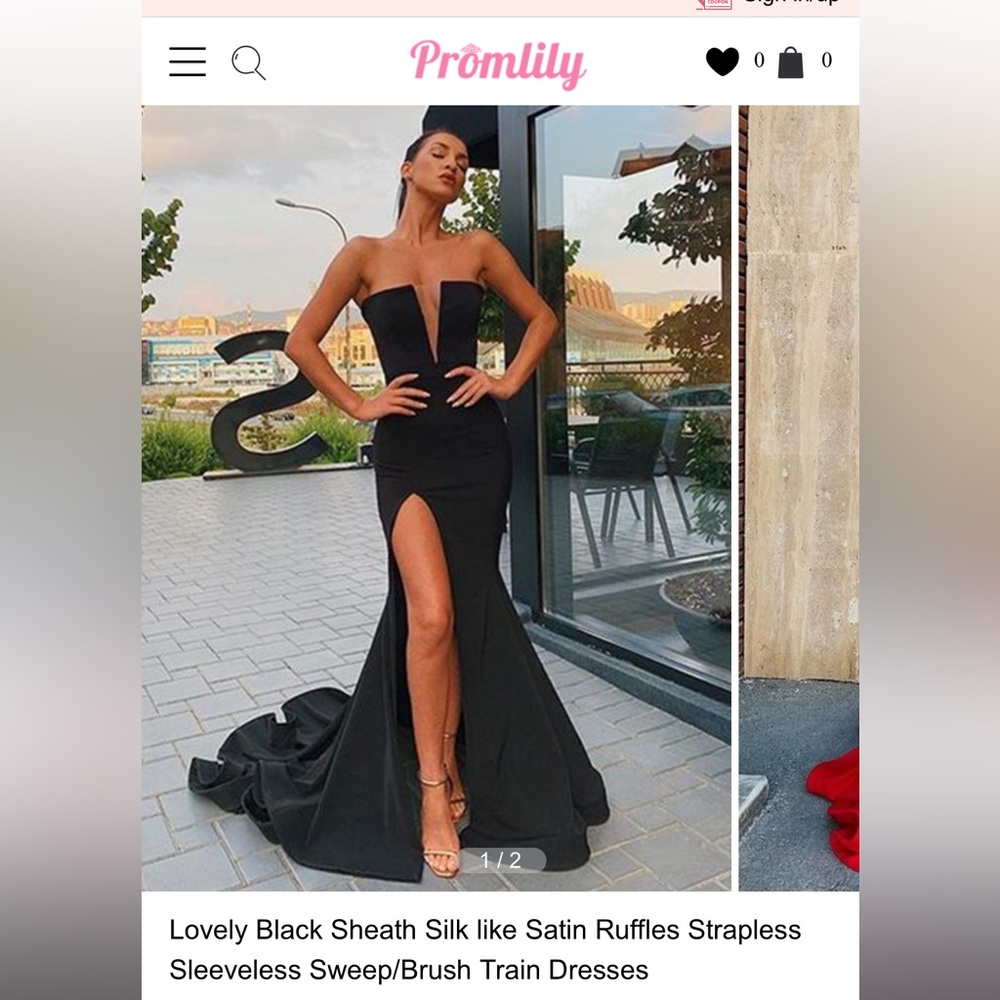 Black prom dress.  Size 2.  Promlily